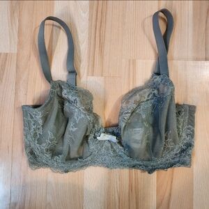 Panache Ana Plunge Lace Bra Olive Color Size 30F NWOT